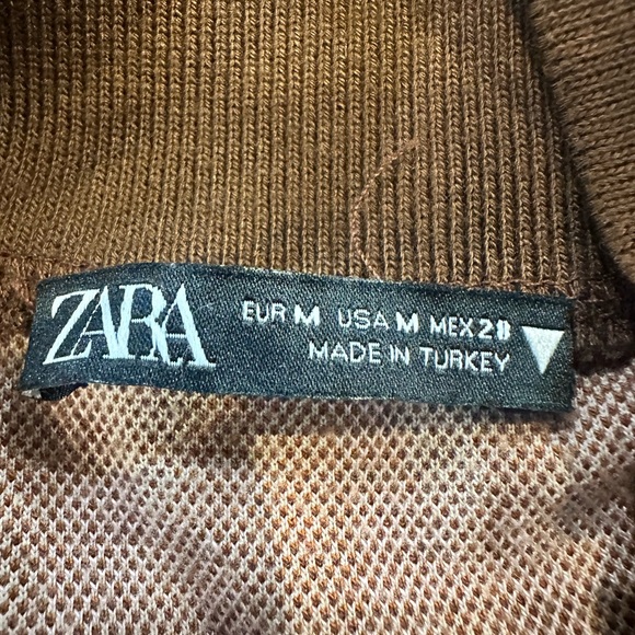 Zara Patterned Jacquard Brown Argyle Knit Polo Mini Dress-Size Medium-Pink/Brown - Picture 5 of 7